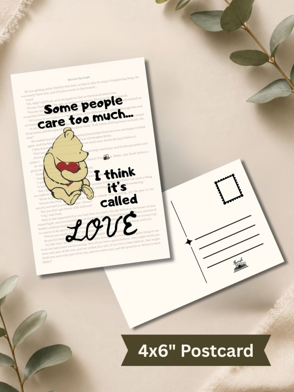 Winnie the Pooh Book Page Postcard Mini Art Print